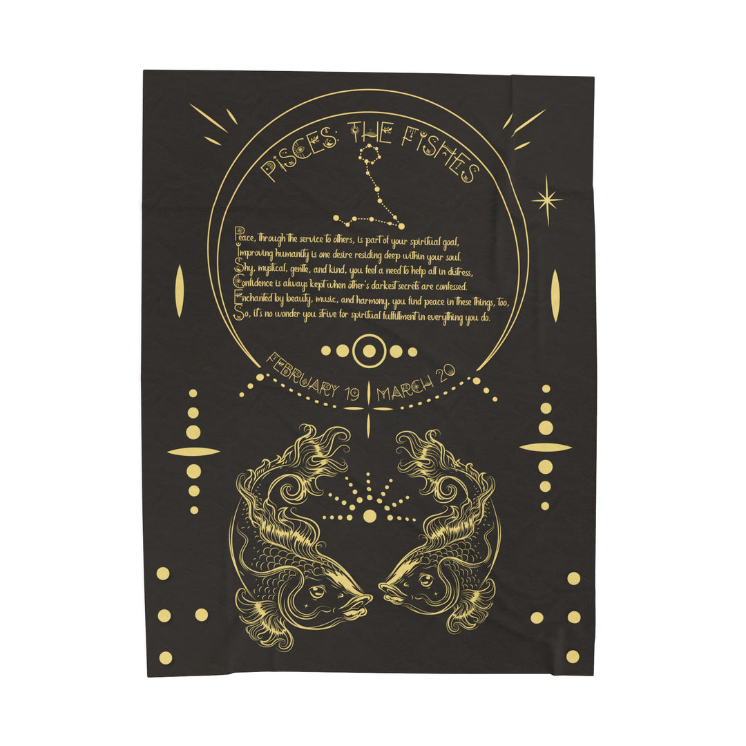 Pisces Acrostic Poem Velveteen Blanket