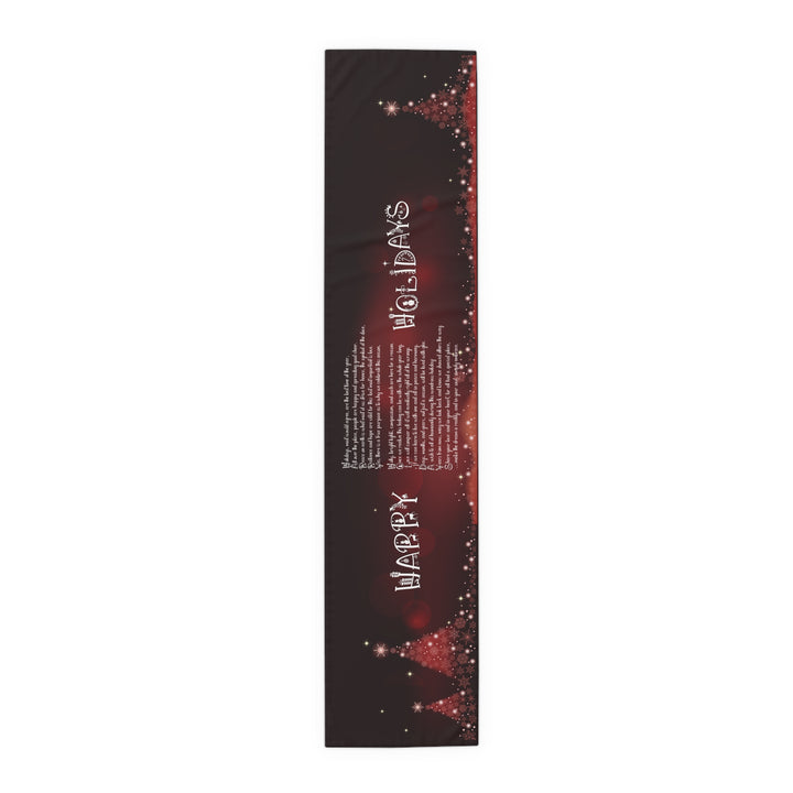 Happy Holidays Acrostic Poem Table Runner - Burgandy