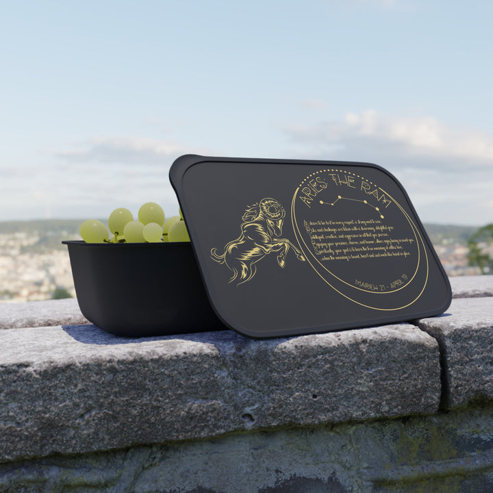 Aries Acrostic Poem Bento Lunch Box - Black