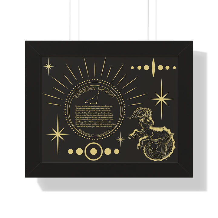 Written in the Stars Framed Horizontal Acrostic Poem Print - Capricorn