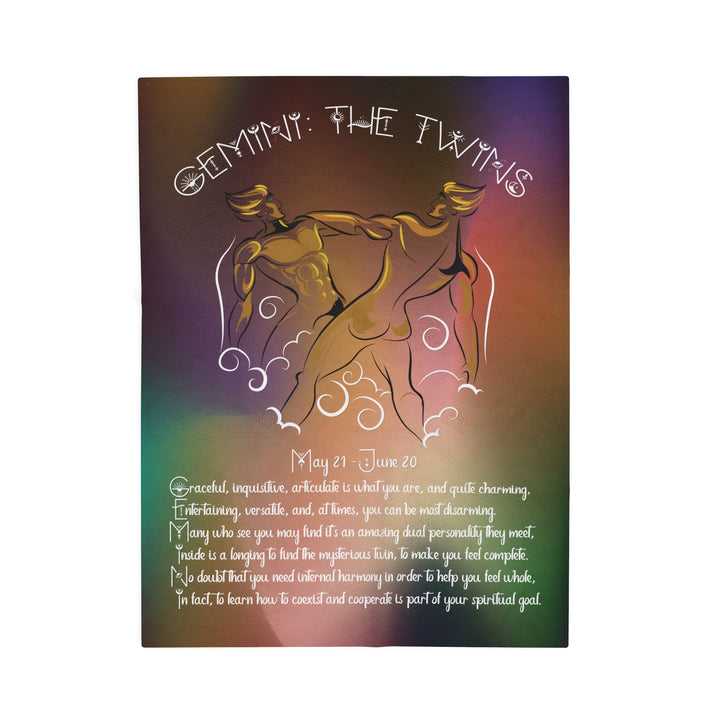 Gemini Acrostic Poem Velveteen Plush Blanket
