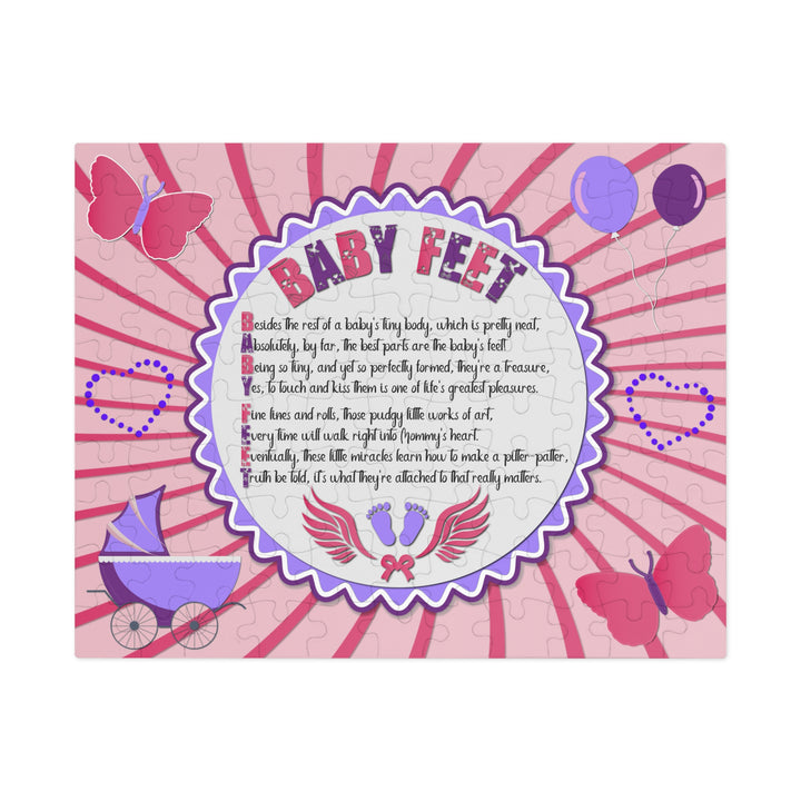 Baby Steps Acrostic Poem Jigsaw Puzzle - "Baby feet" - Pink