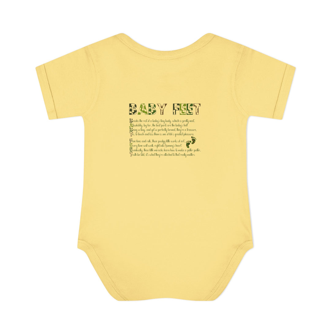 Baby Feet Acrostic Poem Baby Bodysuit - Camo