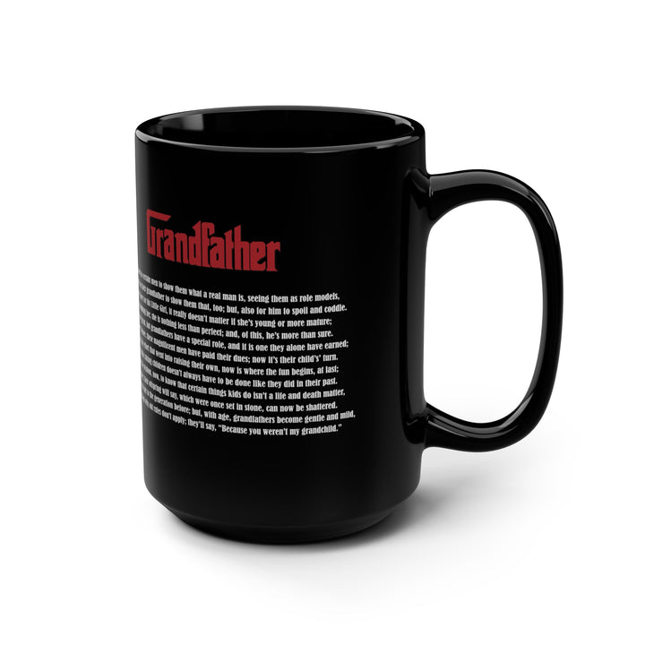"Grandfather" Acrostic Poem Black Mug - 15oz