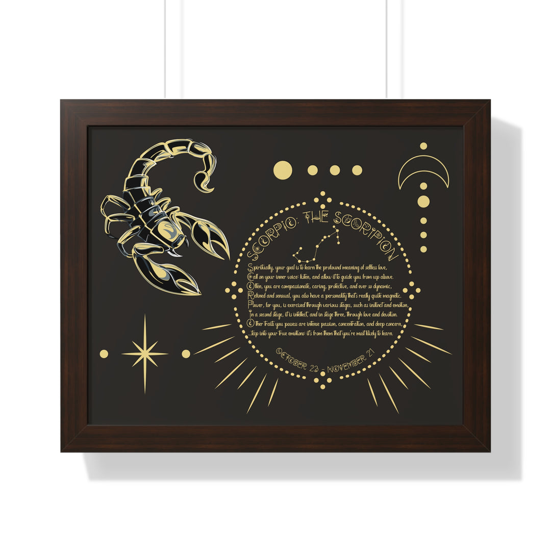 Written in the Stars Framed Acrostic Poem Print - Scorpio