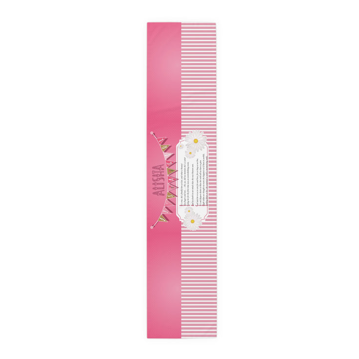 It’s a Girl Table Runner - Pink-White Stripes - Personalized