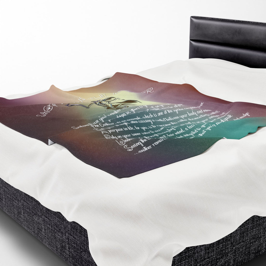 Sagittarius Acrostic Poem Velveteen Plush Blanket - Colored