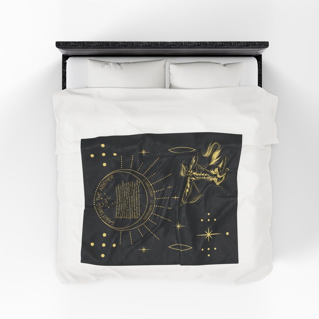 Sagittarius Acrostic Poem Velveteen Blanket
