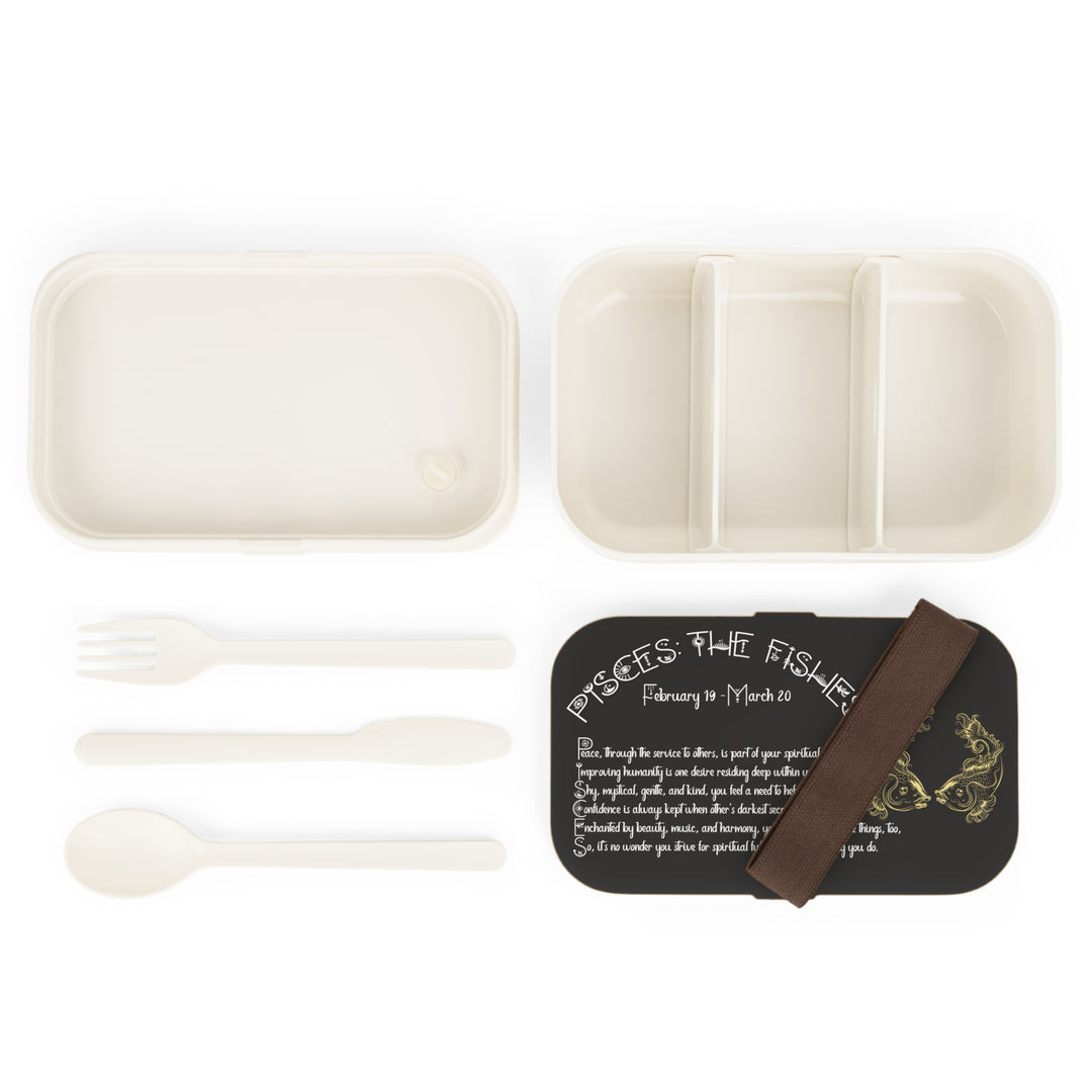Pisces Acrostic Poem Bento Lunch Box - Wooden Lid