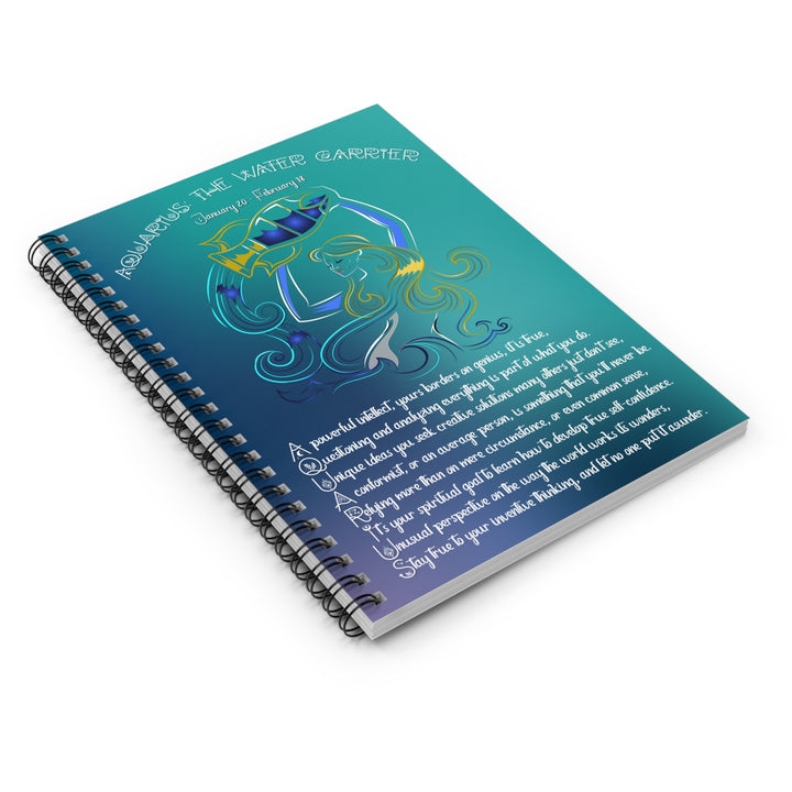 Written in the Stars "Aquarius" Spiral Notebook - Ruled Line