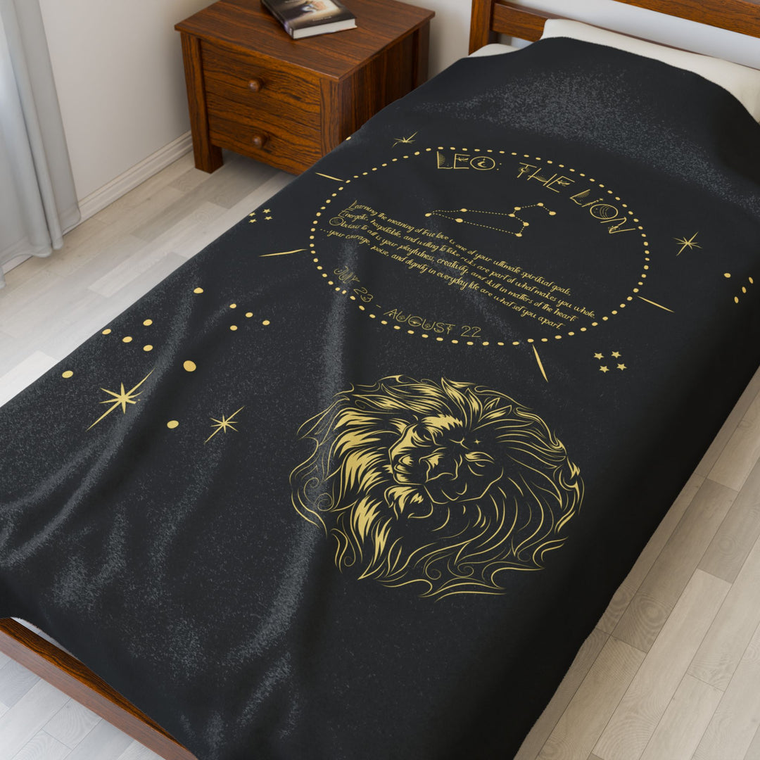 Leo Acrostic Poem Velveteen Plush Blanket