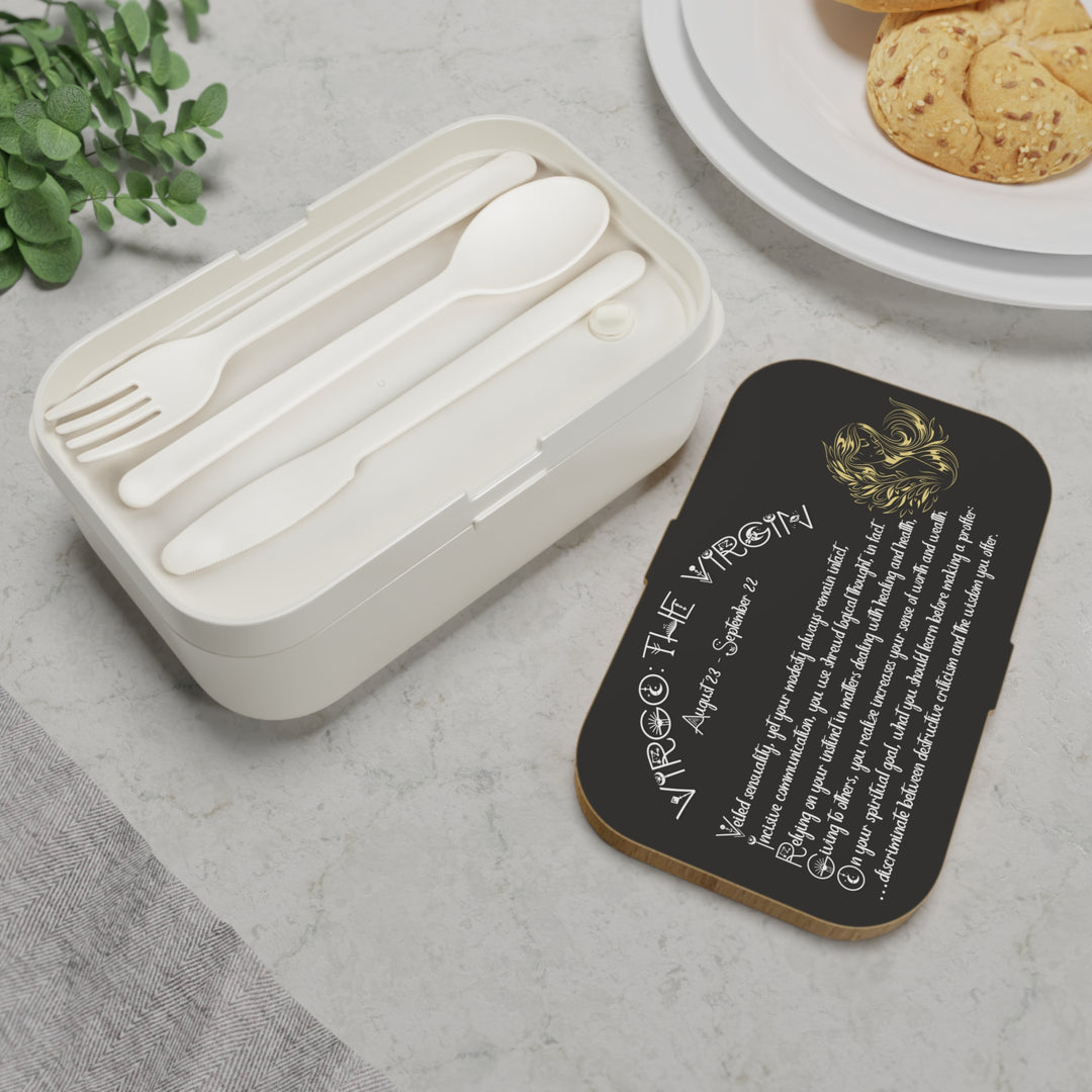 Virgo Acrostic Poem Bento Lunch Box - Wooden Lid