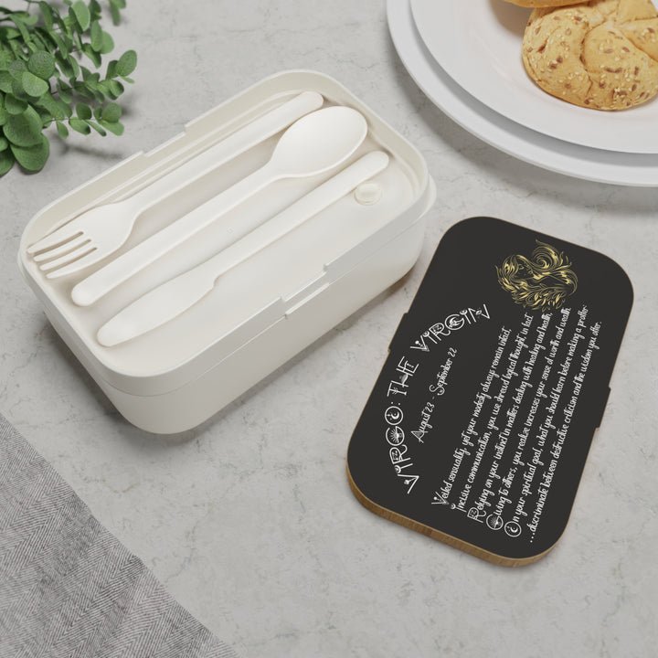 Virgo Acrostic Poem Bento Lunch Box - Wooden Lid