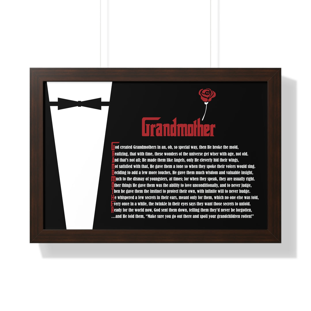 "Grandmother" Framed Acrostic Poem Print