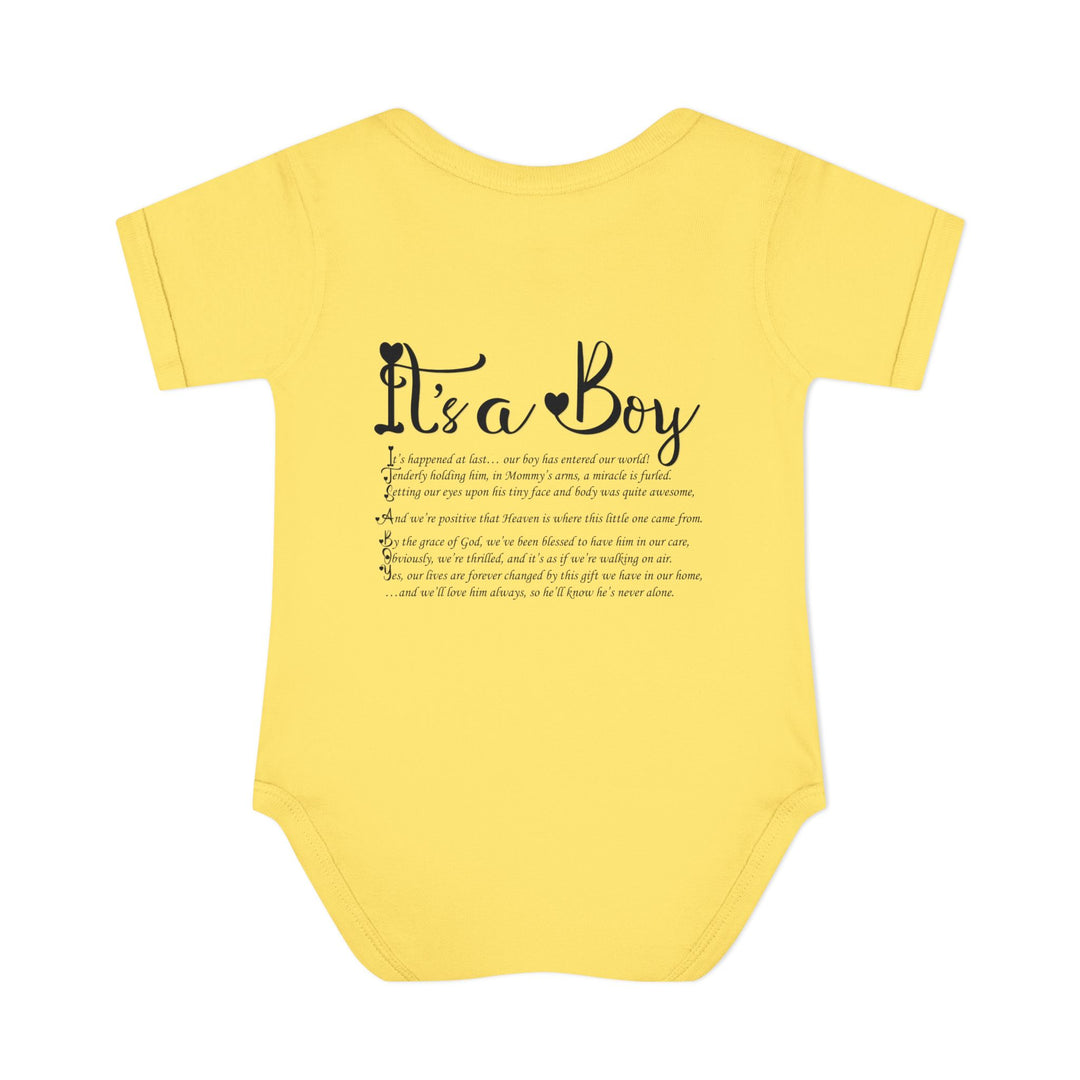 It's a Boy Acrostic Poem Baby Bodysuit - Ducky Design