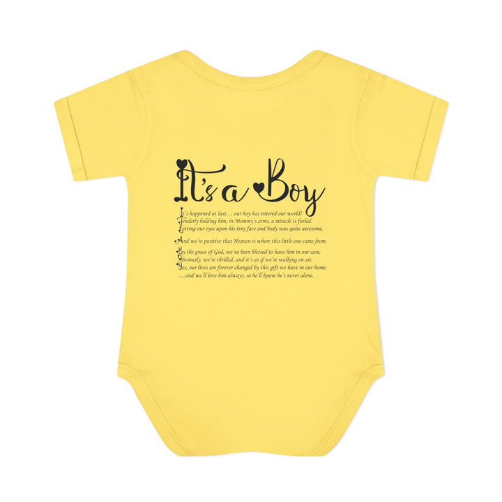 It's a Boy Acrostic Poem Baby Bodysuit - Ducky Design