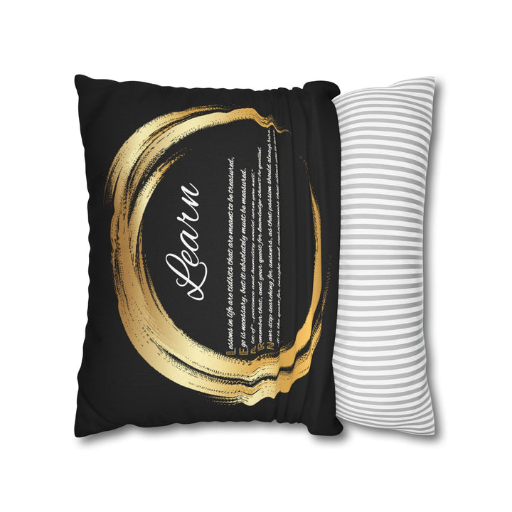 "Learn" Acrostic Poem Pillow Cover from "Learn, Lead, Believe" - Red