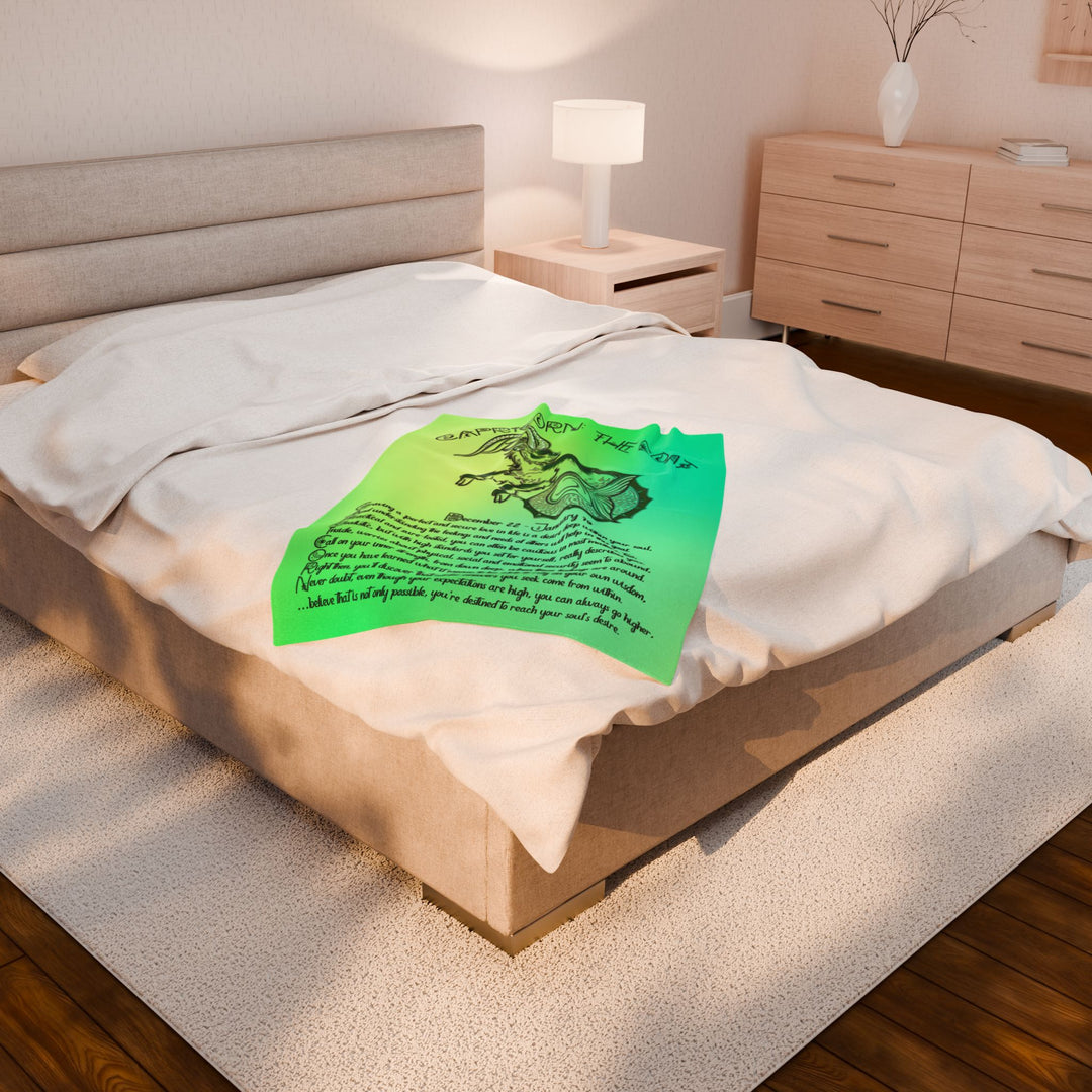 Capricorn Acrostic Poem Velveteen Plush Blanket