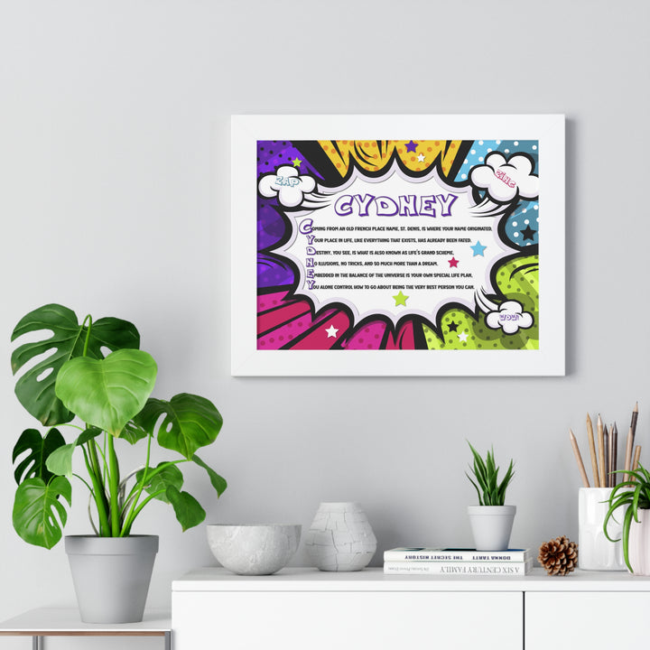 Namesakes Framed Acrostic Name Poem - Burst Comic-style