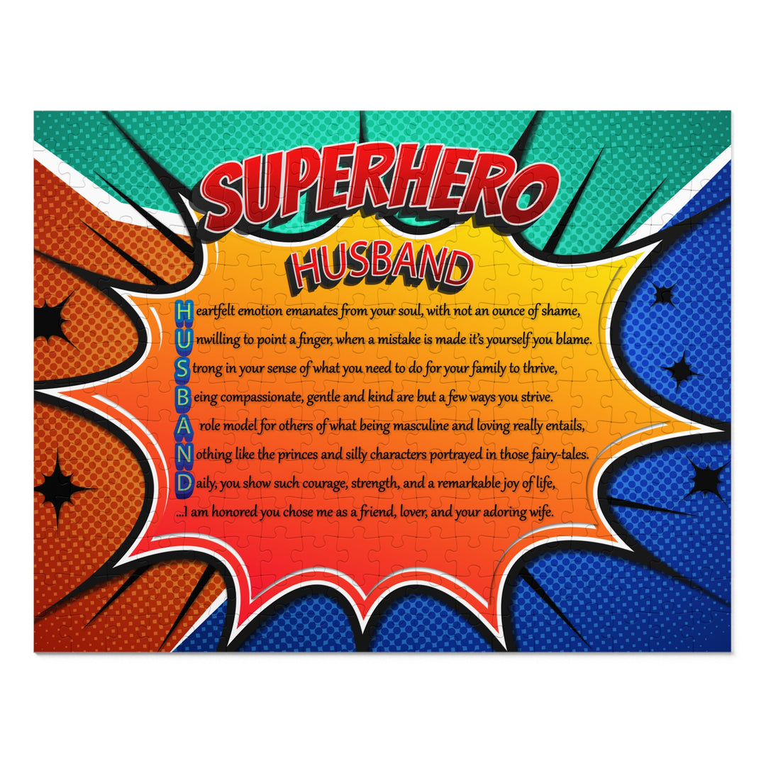 Husband Acrostic Poem Puzzle - Comic Style- Tin Box