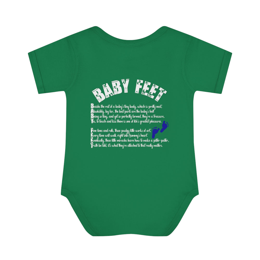 Baby Steps "Baby Feet" Acrostic Poem Bodysuit - Blue Footprints