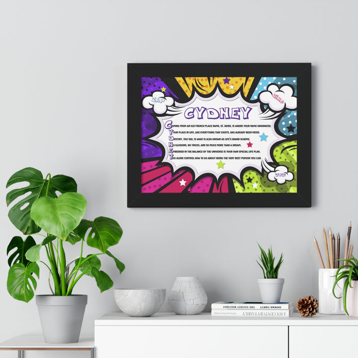 Namesakes Framed Acrostic Name Poem - Burst Comic-style