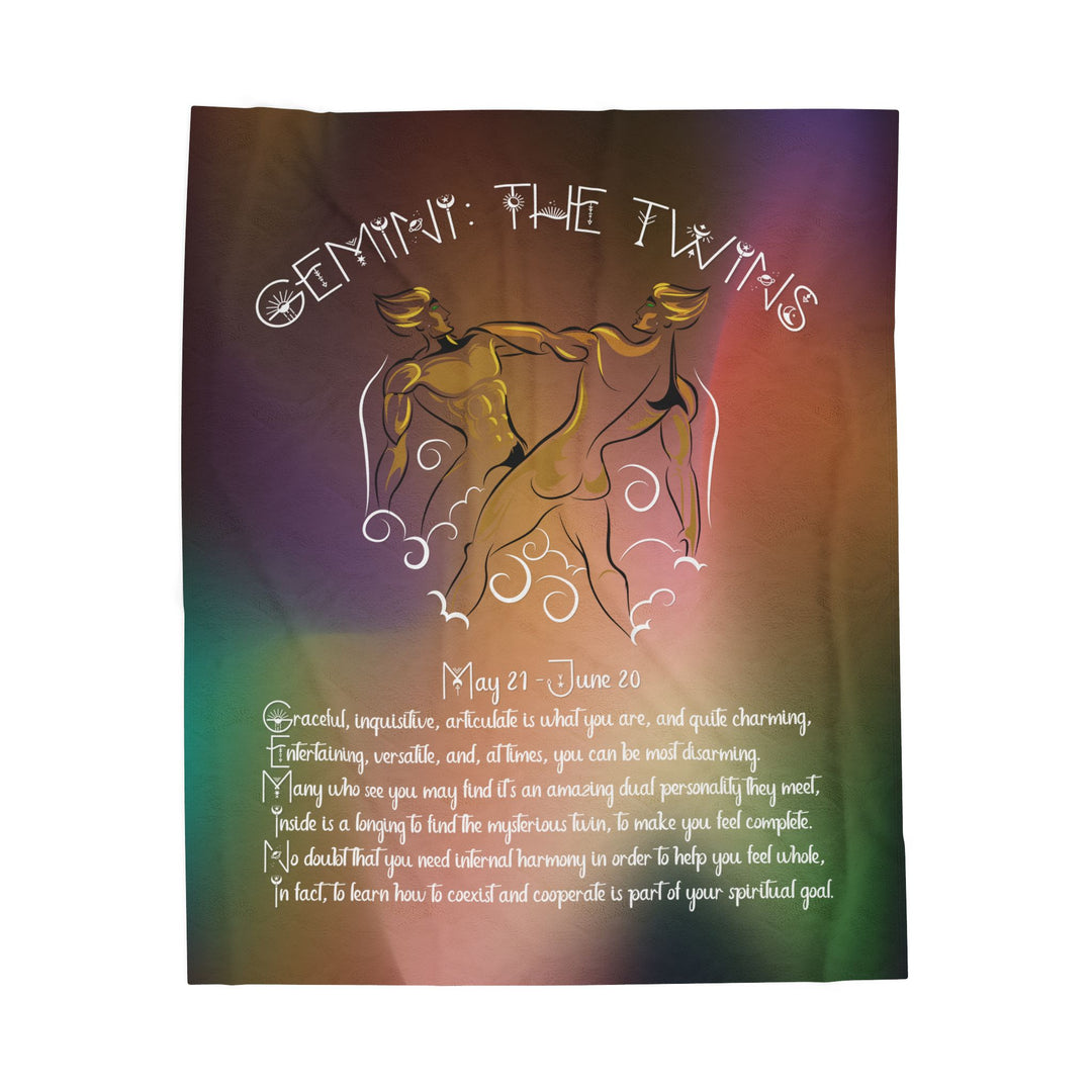 Gemini Acrostic Poem Velveteen Plush Blanket
