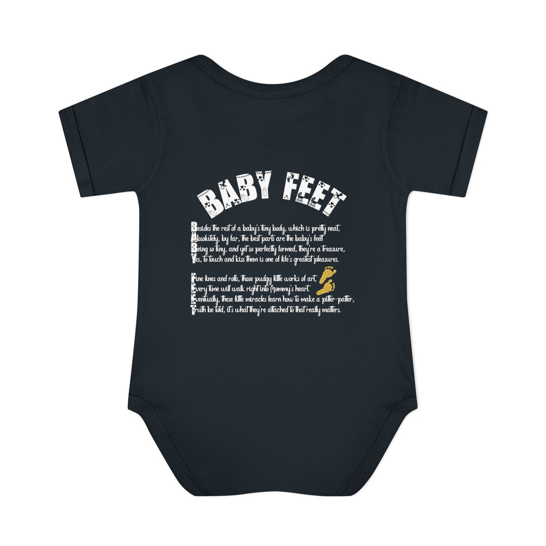 Baby Feet Acrostic Poem Baby Bodysuit - Glitter Footprints