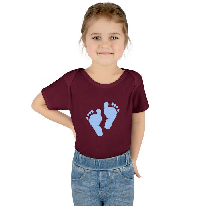 Baby Feet Acrostic Poem Baby Bodysuit - Blue Footprints