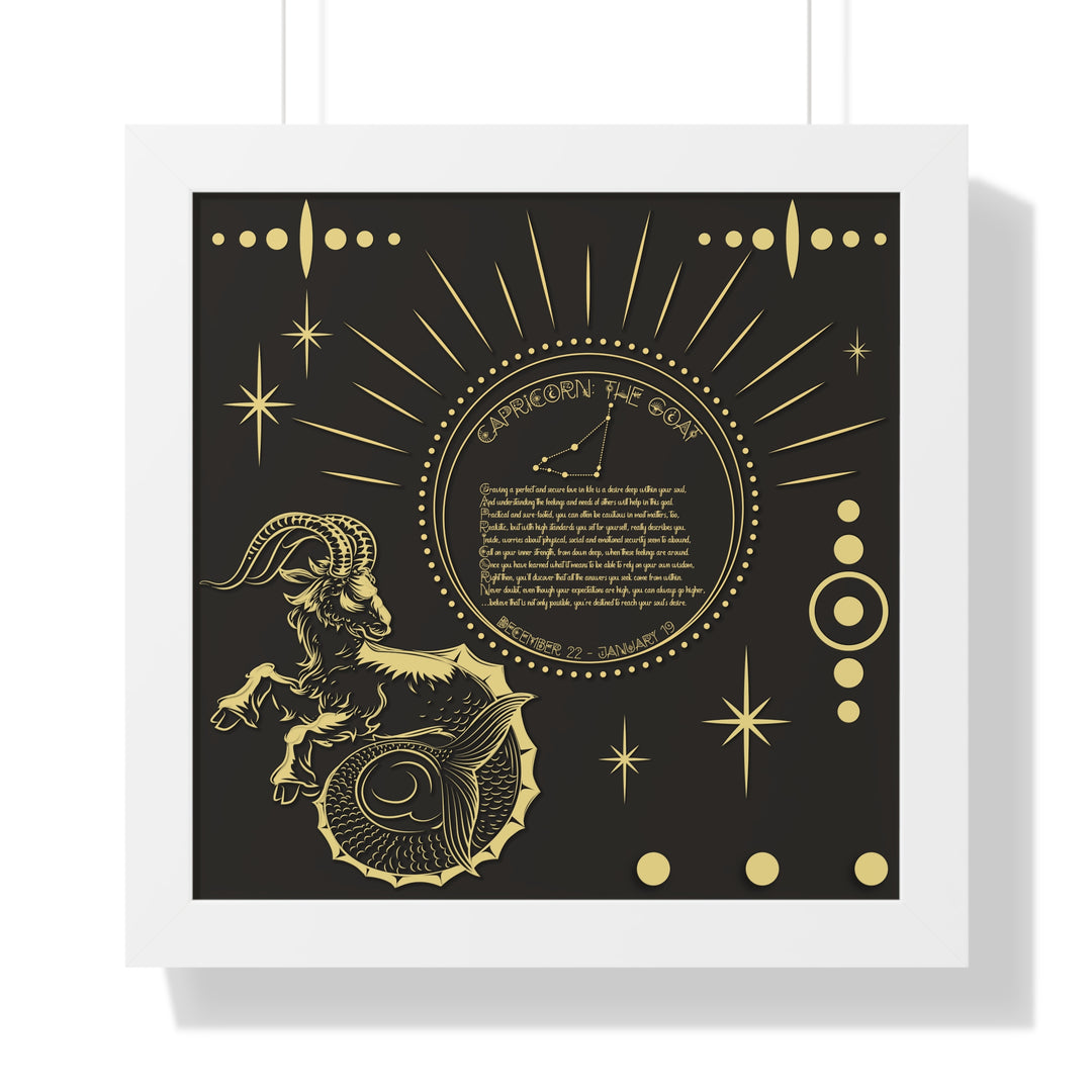 Written in the Stars Framed Horizontal Acrostic Poem Print - Capricorn