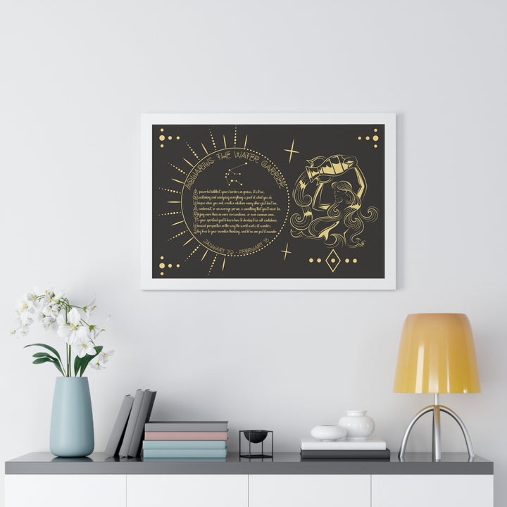 Written in the Stars Framed Acrostic Poem Print - Aquarius