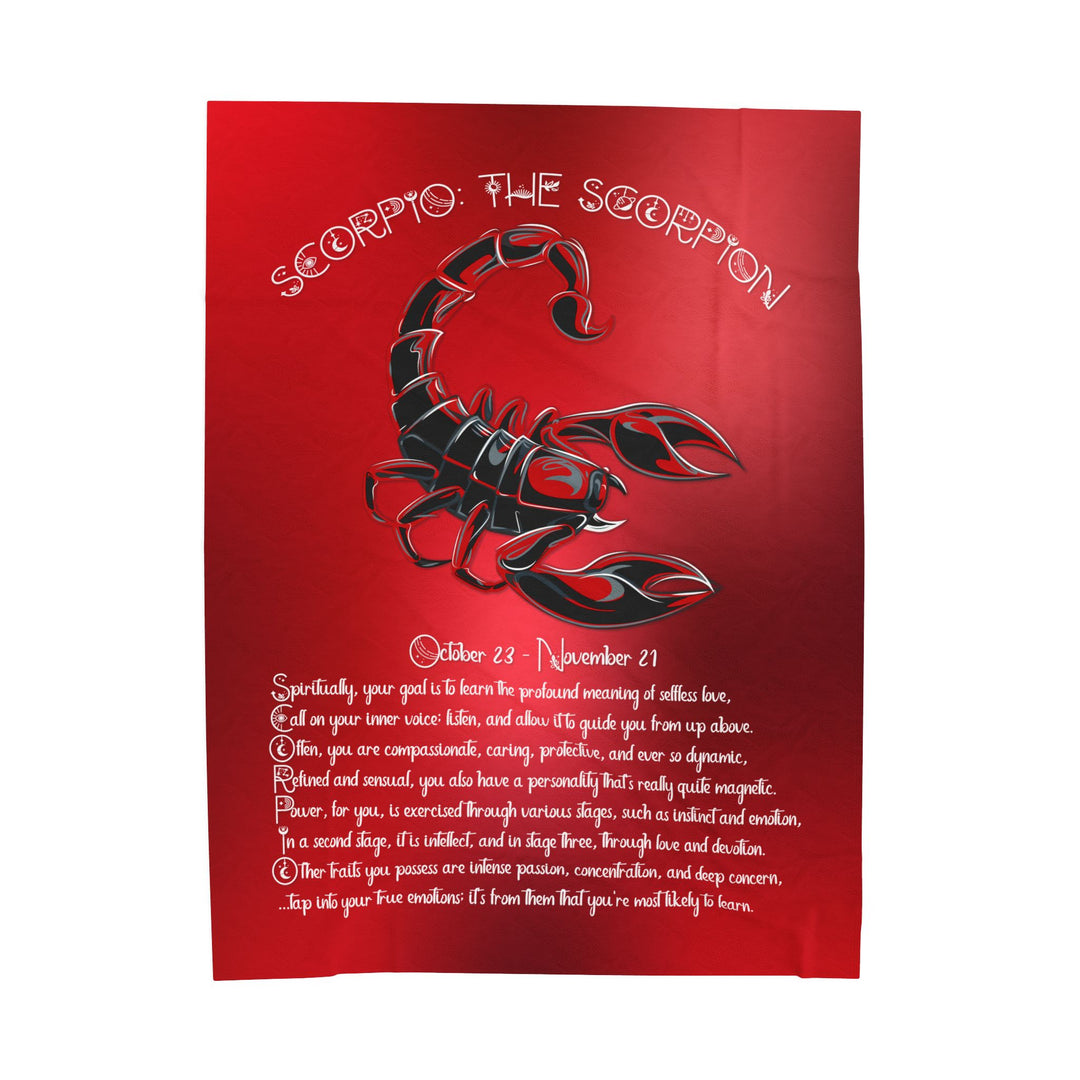 Scorpio Acrostic Poem Velveteen Plush Blanket