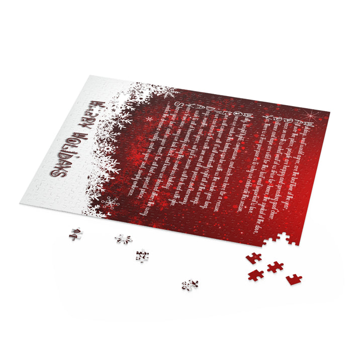 Happy Holidays Acrostic Poem Puzzle - Fun Red