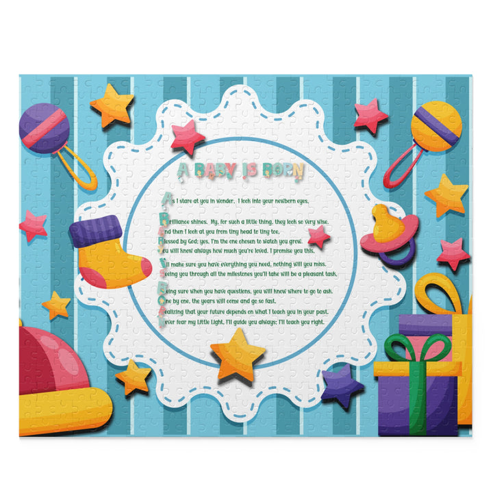 A Baby is Born Acrostic Poem Puzzle - Stars - Cardboard