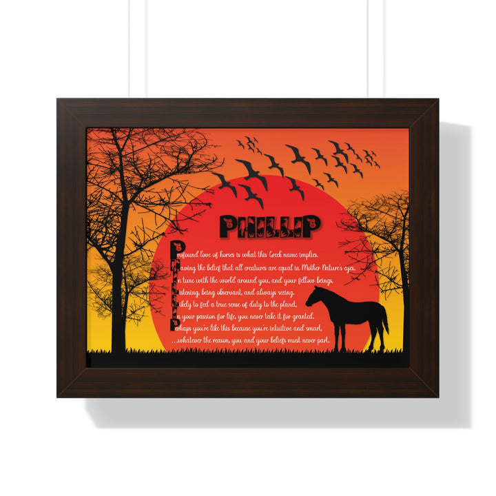 Namesakes Framed Acrostic Poem Print - Horse