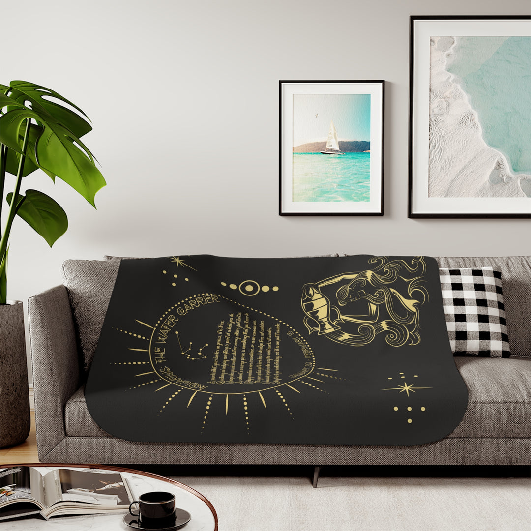 Written in the Stars Sherpa Blanket - Aquarius