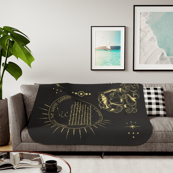 Written in the Stars Sherpa Blanket - Aquarius