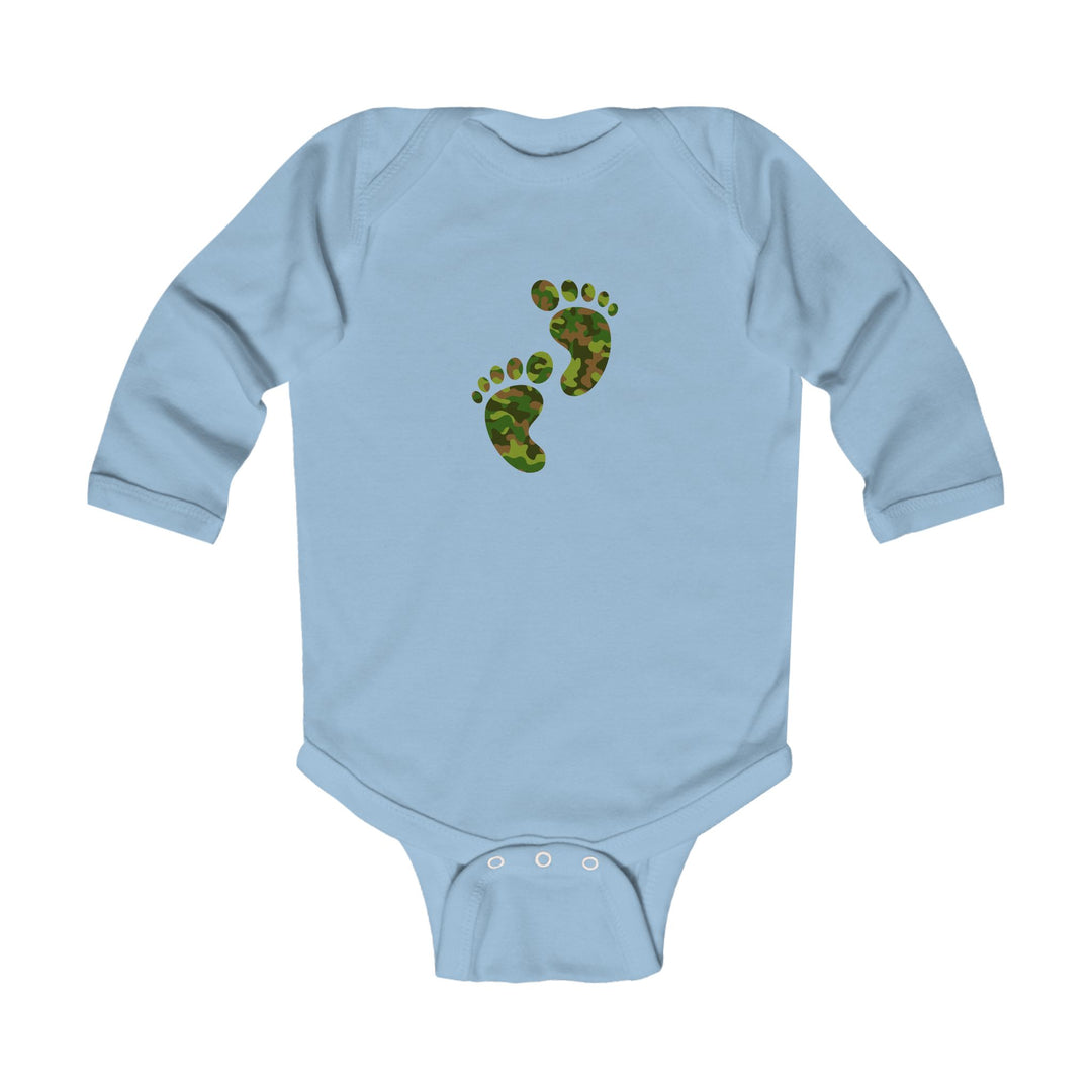 Baby Feet Acrostic Poem Infant Long Sleeve Bodysuit - Camo - No Personalization