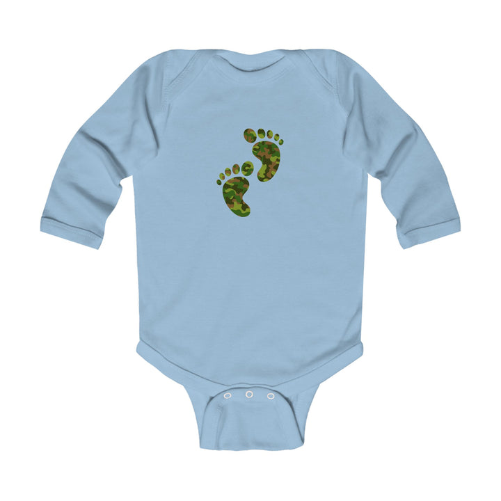 Baby Feet Acrostic Poem Infant Long Sleeve Bodysuit - Camo - No Personalization