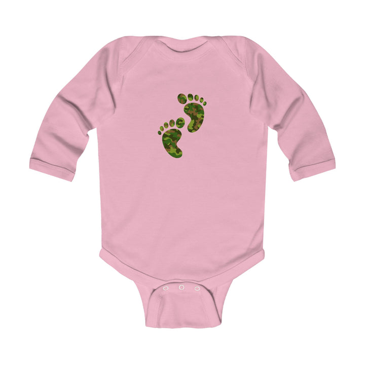 Baby Feet Acrostic Poem Infant Long Sleeve Bodysuit - Camo - No Personalization