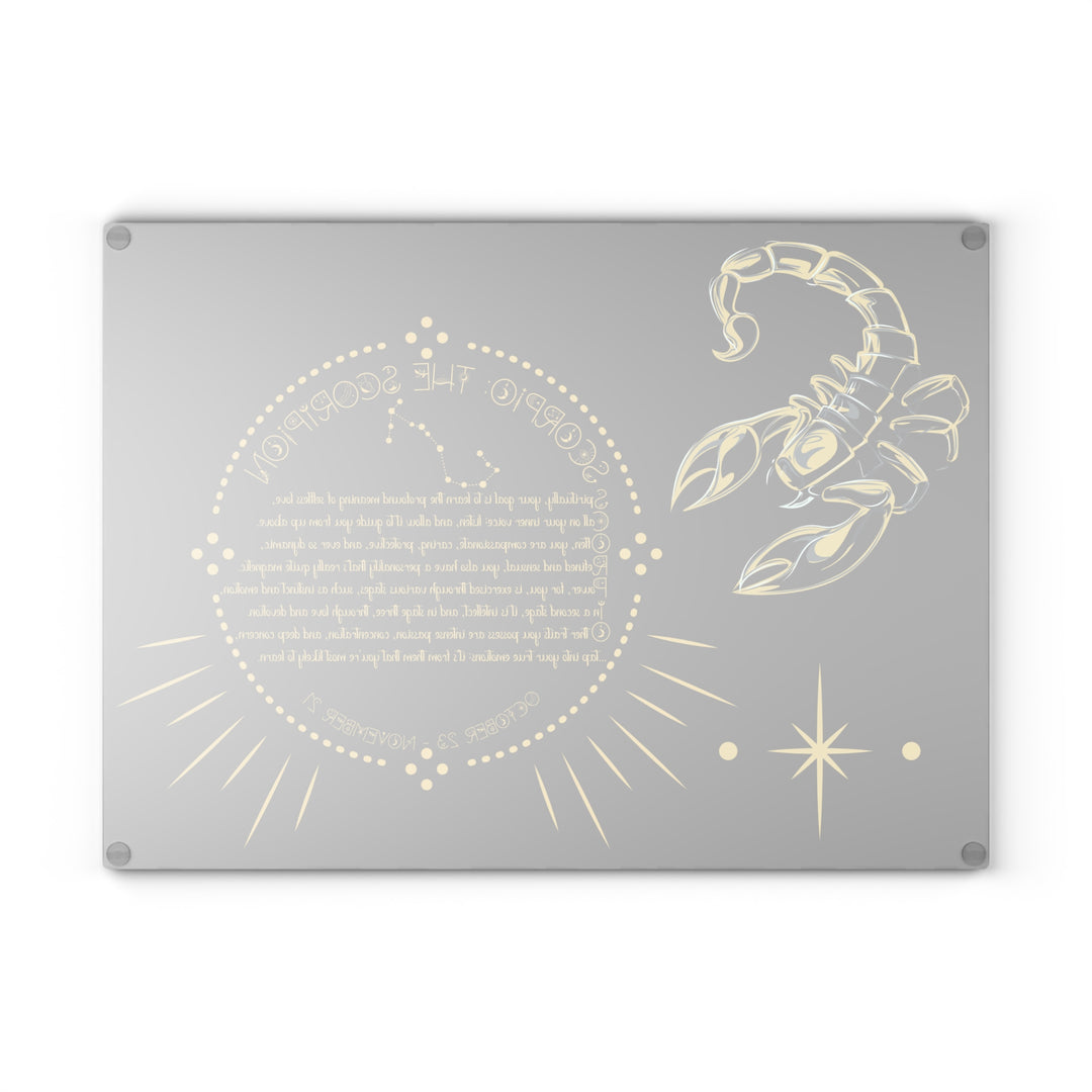 Scorpio Acrostic Poem Glass Cutting Board