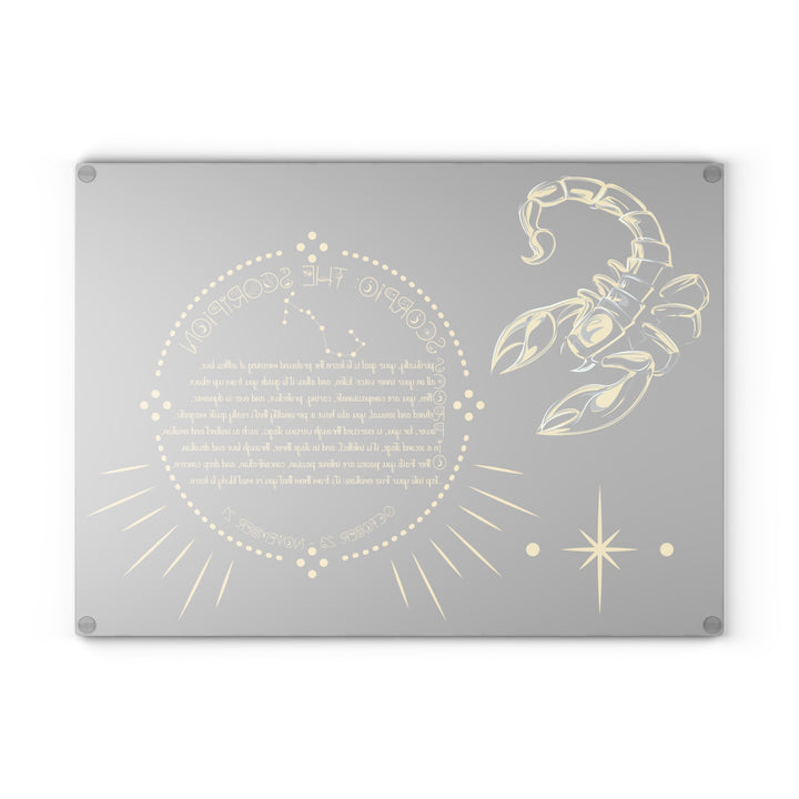 Scorpio Acrostic Poem Glass Cutting Board