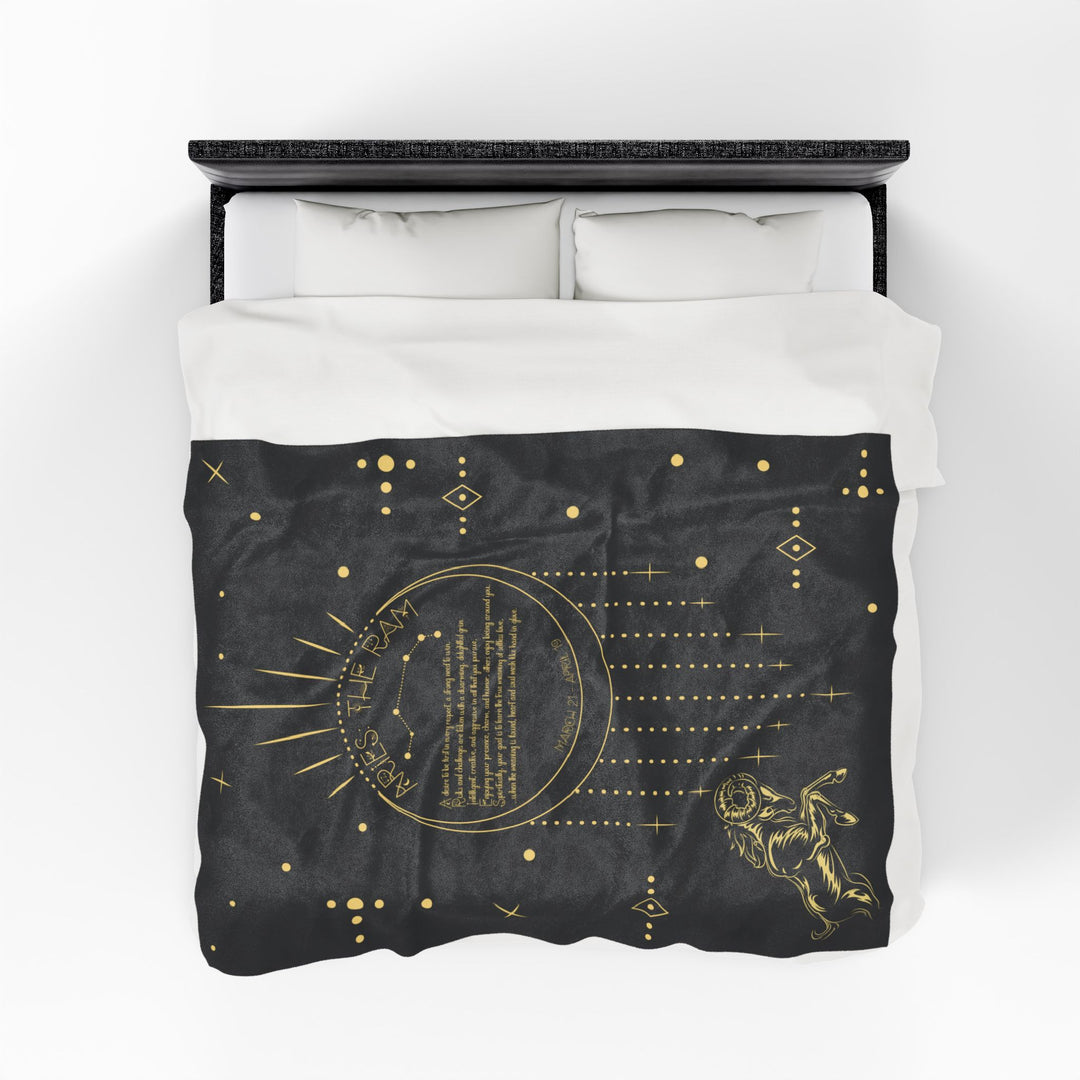 Aries Acrostic Poem Velveteen Plush Blanket