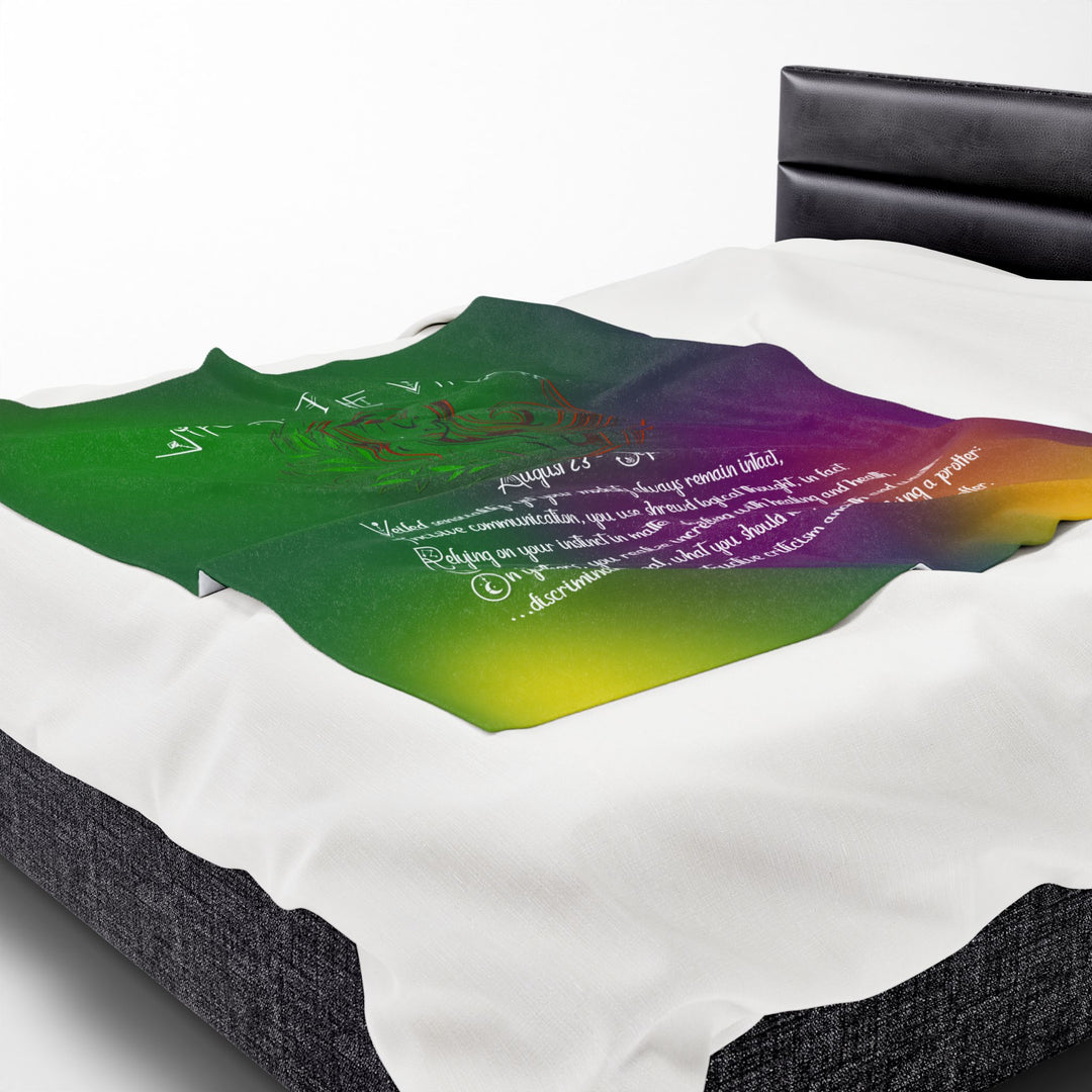 Virgo Acrostic Poem Velveteen Plush Blanket - Colored
