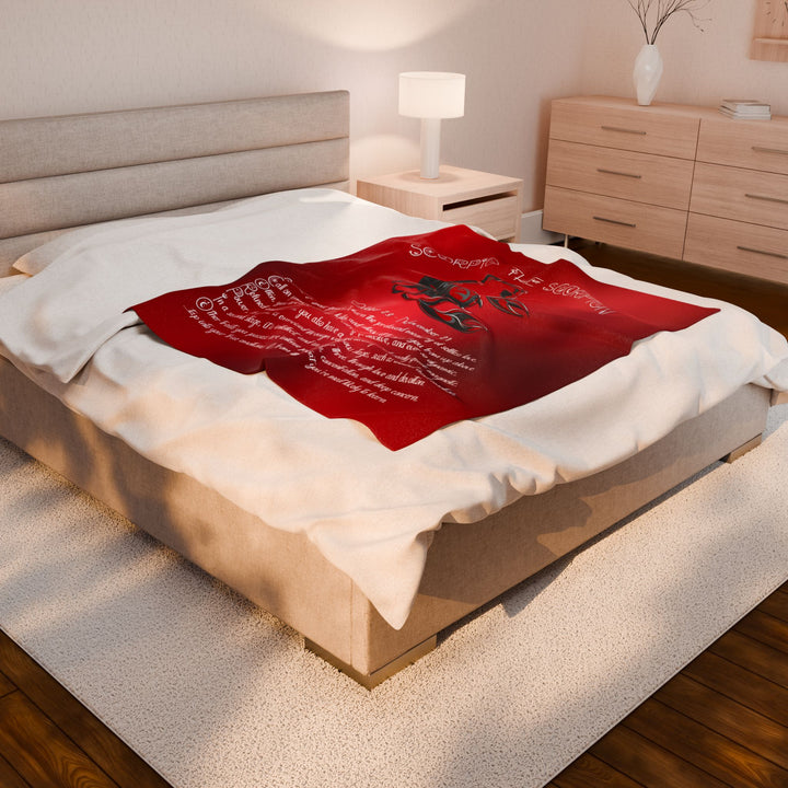 Scorpio Acrostic Poem Velveteen Plush Blanket
