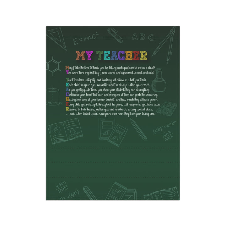 CHANGE GRAPHIC My Teacher  Acrostic Poem outdoor/Garden Banner