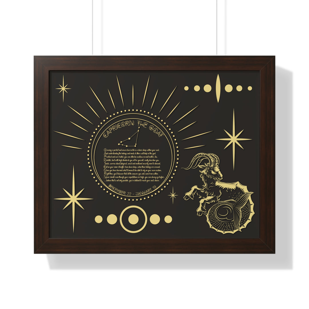 Written in the Stars Framed Horizontal Acrostic Poem Print - Capricorn