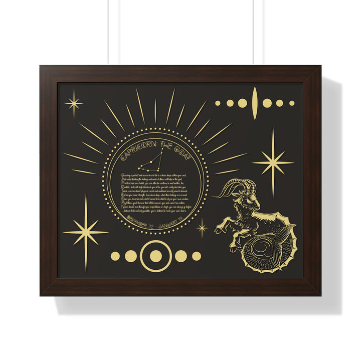 Written in the Stars Framed Horizontal Acrostic Poem Print - Capricorn