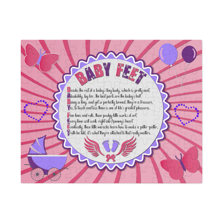 Baby Feet Acrostic Poem Puzzle - Baby feet - Pink-Wings - Tin Box