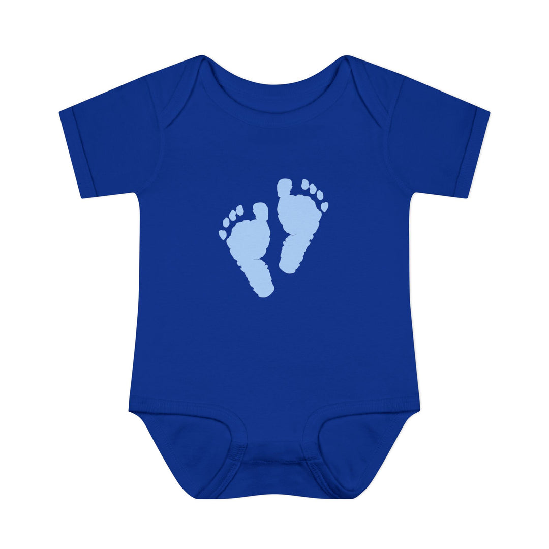Baby Feet Acrostic Poem Baby Bodysuit - Blue Footprints